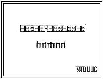 Фасады Типовой проект 416-7-172 База дорожного ремонтно-строительного управления (комплекс зданий и сооружений). Ремонтно-механическая мастерская. Стены кирпичные