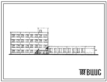 Фасады Типовой проект 416-4-86 Здания бытовых и вспомогательных помещений общетоварного склада для хранения непродовольственных товаров складской площадью 10 тыс. м2