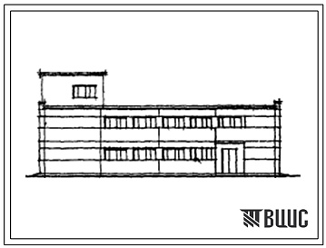 Фасады Типовой проект 416-4-48 Отдельностоящее здание бытовых помещений на 120 рабочих.