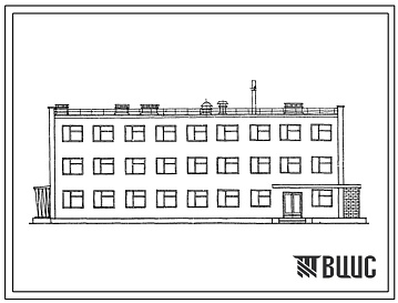 Фасады Типовой проект 416-4-42 Служебное здание с бытовыми помещениями для 100 станционных рабочих.