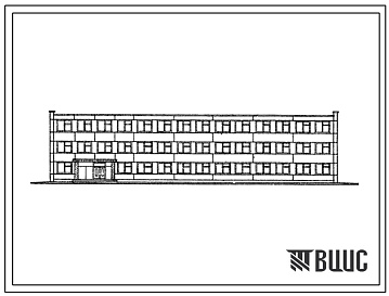 Фасады Типовой проект 416-4-71 Служебно-техническое здание для грузовых дворов с бытовыми помещениями на 200 человек (в конструкциях серии ИИ-04)