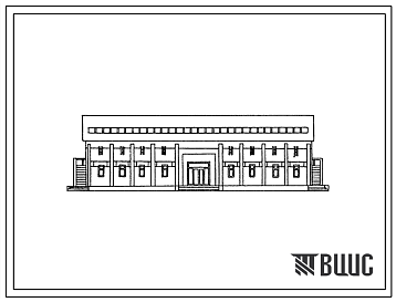 Фасады Типовой проект 416-9-38.13.87 Административное здание с трибунами для зрителей. Для РСФСР