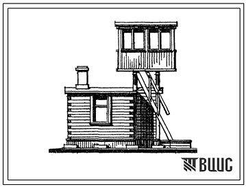 Фасады Типовой проект 416-7-115 Наблюдательный пункт. Тип 1. Стены брусчатые