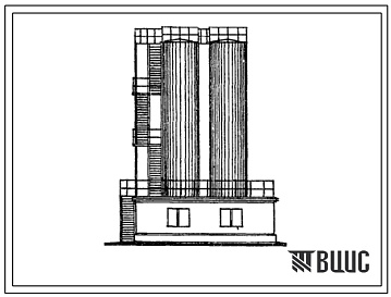 Фасады Типовой проект 414-1-21 Склад бестарного хранения муки с установкой бункеров ХЕ-160А емкостью 200 т.