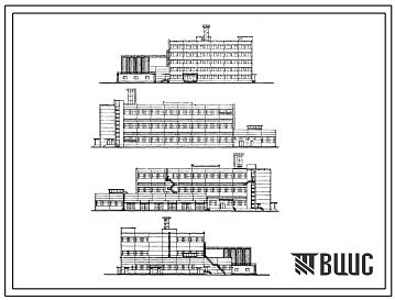 Фасады Типовой проект 414-1-20 Производственный корпус. Хлебозавод мощностью 65 т хлебобулочных изделий в сутки