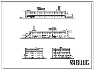 Фасады Типовой проект 414-1-16 Хлебозавод мощностью 50 т хлебобулочных изделий в сутки.