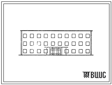 Фасады Типовой проект 415-1-9 Контора с лабораторией для мелькомбинатов. Здание трехэтажное размером в плане 12х30 м.