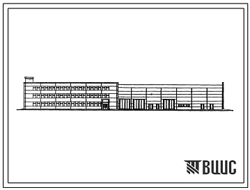 Фасады Типовой проект 409-14-44 Производственный корпус базы технического обслуживания и ремонта 450 строительных машин.