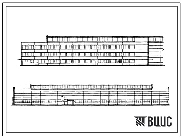 Фасады Типовой проект 409-15-61 Производственный корпус завода санитарно-технических заготовок мощностью 3,8 млн.руб. в год.