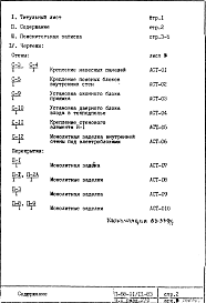 Состав альбома. Типовой проект II-68-01/12-83Часть 1 Раздел 2/0 Архитектурно-строительные чертежи узлов и деталей подземной части здания